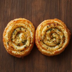 Fototapeta premium Savory cheese palmiers trio on wood