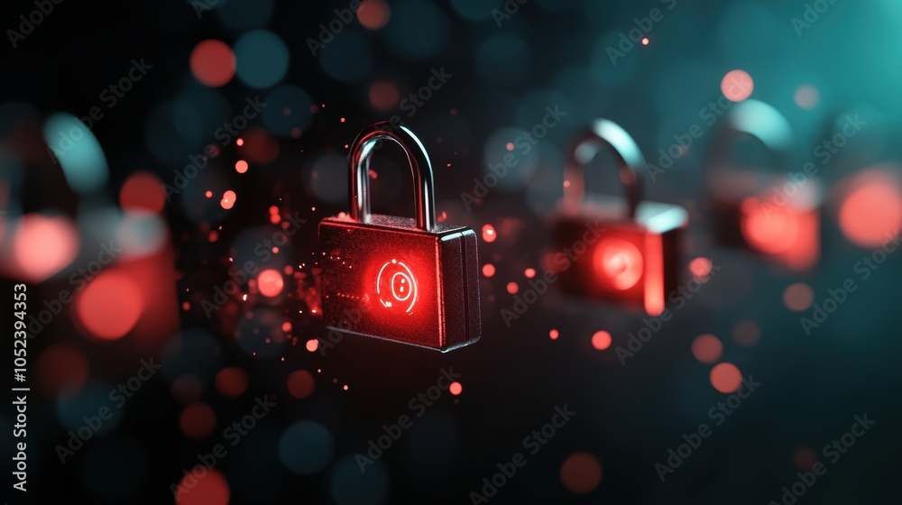 Poster a visual representation of data being secured with encryption technology, showcasing the secure natu