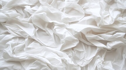 Obraz premium Crumpled white paper background texture, abstract and versatile design element plain