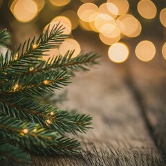 Christmas tree on wood