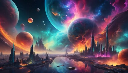 Obraz premium landscape with planet