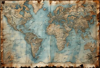 Naklejka premium old map paper