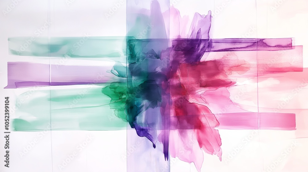 Poster a cool gradient moving from mint green to a hazy lavender with a blurred, watercolor-like effect.