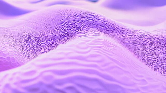 Close-up view of textured purple dunes with intricate ripples and delicate lighting. video