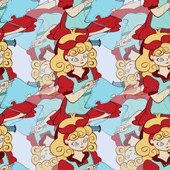 The Little Seamstress Repeat Seamless Surface Pattern Design