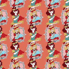 The Little Seamstress Repeat Seamless Surface Pattern Design