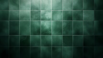 Elegant emerald green tile pattern on dark background, a captivating design element