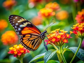 Heliconius Butterfly Pollinating Flowers in Westford, Massachusetts - Long Exposure Photography