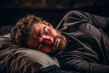 Obraz premium Peaceful Sleeping Man generative ai