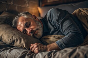 Fototapeta premium Peaceful Sleeping Man generative ai