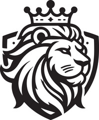 lion animal head silhouette vector professional esports mascot logo icon  line art flat design