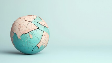 Cracked Globe on Light Background