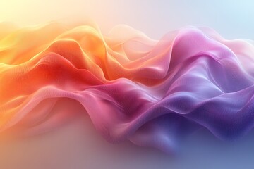 Obraz premium Abstract colorful flowing fabric, dynamic waves, gradient background.