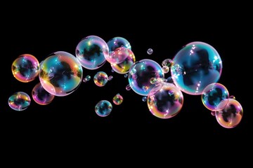 Naklejka premium Bubble soap black background lightweight.