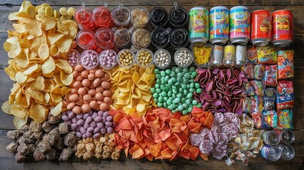 Fototapeta premium Colorful Array of Seasonal Snack Delights