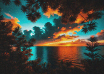 Obraz premium tropical island at sunset
