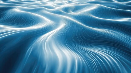 Obraz premium Hypnotic Abstract Light Waves Flowing in Blue Background