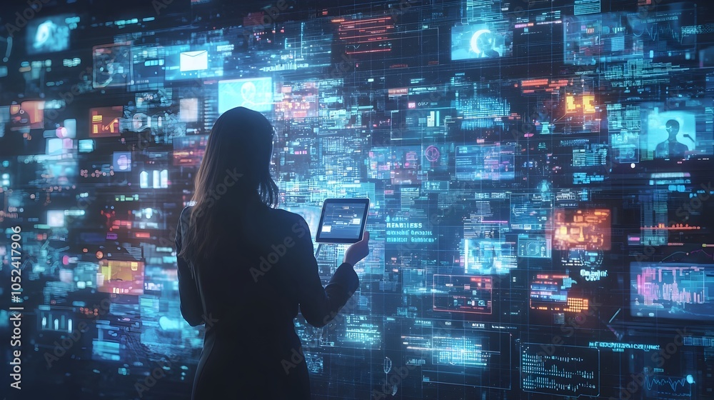Poster ai driven virtual assistant optimizing social media ad targeting in real time on holographic dashboa