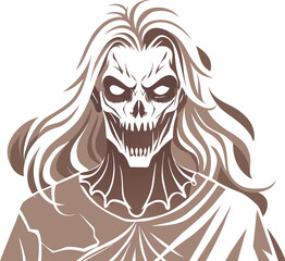 Fototapeta premium Spooky ghost stencil clipart for Halloween crafts. 