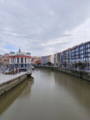Obraz premium Embankments in the center of Bilbao, Basque country, Spain