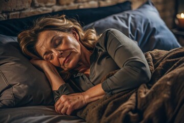 Fototapeta premium Peaceful Sleeping Woman generative ai