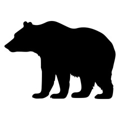 Silhouette of a bear on a white background