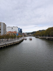 Embankments in the center of Bilbao, Basque country, Spain