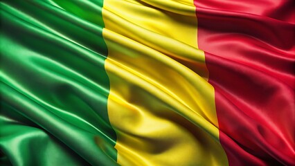Obraz premium Macro Photography of Mali's Waving Flag with Vivid Colors and Textures