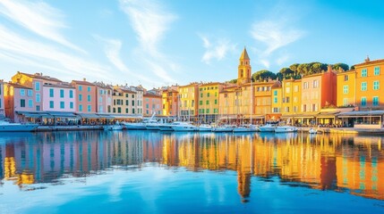 Obraz premium Colorful Harbor Reflections in Portofino, Italy