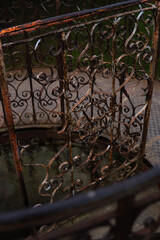 iron spiral staircase in art nouveau style