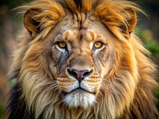 Fototapeta premium Majestic Male Lion Roaring in the Wild – Stunning Macro Photography of Nature's King