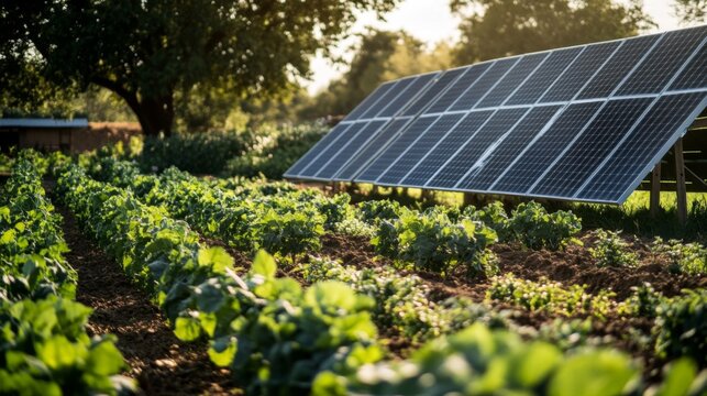 Sustainable farming practices enhance land use through solar panel integration.