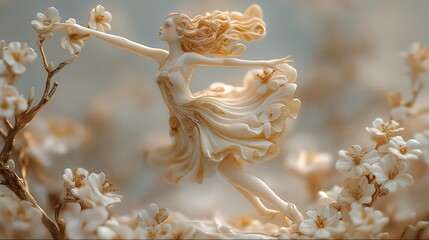 Display of an elegant porcelain figurine depicting a ballerina in a pirouette pose