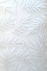 Fototapeta premium Leaf pattern on a textured white background, perfect for design and decoration.