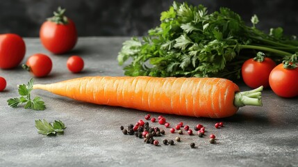 vibrant orange carrot showcased on a pristine white background, highlighting its natural texture and shape, inviting attention with its freshness and colorfulness