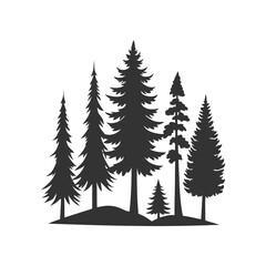 Fototapeta premium set of Pine trees