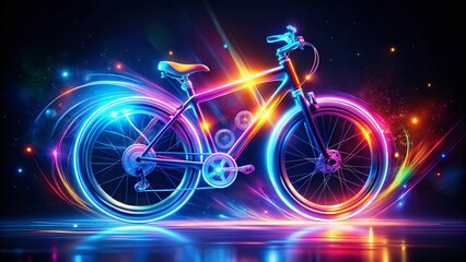 Fototapeta premium Modern Electric Bicycle Logo Design in Surreal Art Style Featuring Futuristic Elements and Vibrant Colors for Enhanced