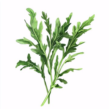 green arugula leaves on white background clip art preview