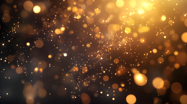 luces efecto bokeh iluminado fondo brillante abstracto color dorado con destellos de luces dise&ntilde;o brillante para dia festivo y celebraciones de a&ntilde;o nuevo 