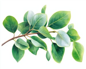 Fototapeta premium Hand drawn botanical elements isolated on white background. Berries, eucalyptus, mistletoe branches for modern natural design.