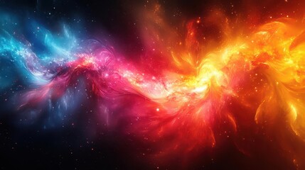 Fototapeta premium vibrant, abstract background filled with bright colors and dynamic shapes that capture a sense of energy and creativity, perfect for modern digital art or promotional materials