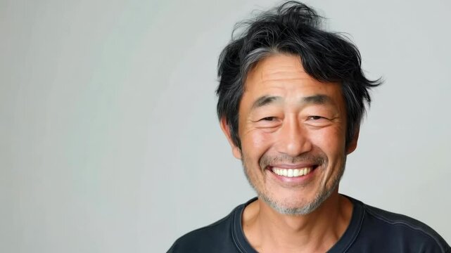 Asian Man Aging: Timelapse Transition From Young To Old