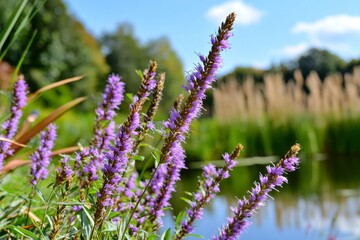 Fototapeta premium The green heather plant grows in the winter in Denmark's national park