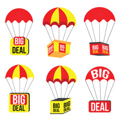 Big Deal Offer Tag, Airdrop Sale label