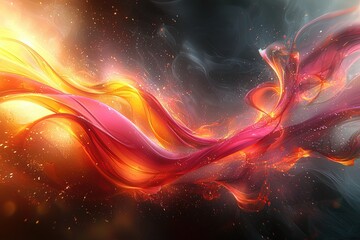 Fototapeta premium Abstract fiery energy flow with dynamic light and colorful motion