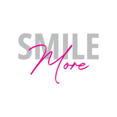 Smile More Minimalist Typography Text Motivational Poster Logo Vector Art Design