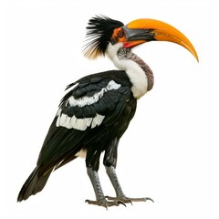Studio shot of a von der decken's hornbill standing against a white background