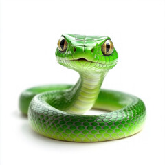 Fototapeta premium Green Snake Isolated