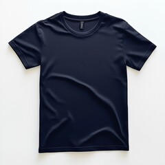 Minimalist black t-shirt laid flat on a clean surface, perfect for casual wear.