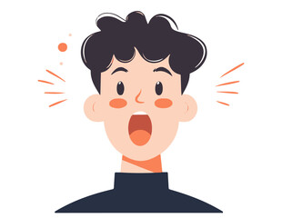 Illustration of a man with surprised expression